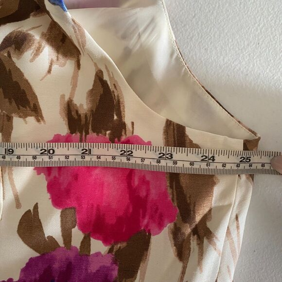 Jessica Howard Floral‎ Tea Midi Dress 24W Pockets Empire Waist Zip V Neck - Picture 6 of 10